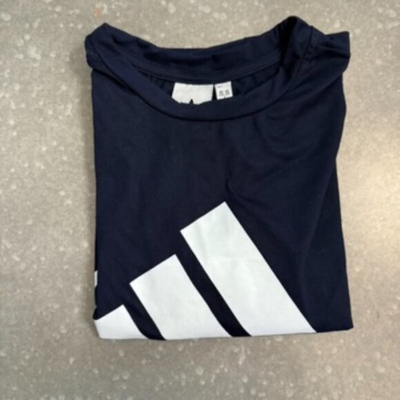 Adidas Navy Blue Logo Graphic T-Shirt - Size 2XL - Picture 2 of 8